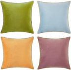 MONDAY MOOSE Decorative Throw Pillow Covers Cushion Cases, Set of 4 Soft Velvet Modern Double-Sided Designs, Mix and Match for Home Decor, Pillow Inserts Not Included (16x16 inch, Purple/Green) by MondayMoose