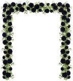 Suncalla 8 Pack 6.56ft Artificial Rose Flower Garland Silk Flocked Black Rose Garland Faux Eucalyptus Peony Flower Vine for Wedding Party Table Centerpiece Arch Background Decor(Seeded Eucalyptus) by Unknown