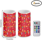 Christmas Decor Flameless Pillar Candles with Remote Timer - Image 3