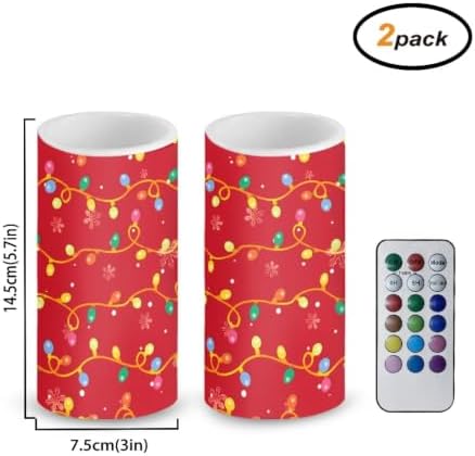 Christmas Decor Flameless Pillar Candles with Remote Timer - Image 3