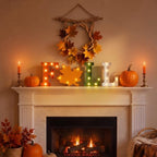 Ganeen Lighted Plastic Fall Decor LED Fall Letter Maple Leaf Decoration - Image 4