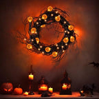 [ 8 Modes & Timer ] 6 Ft 45 LED Halloween Willow Vine Twig Garland Decorations with 15 Pumpkins Orange Lights, Battery Operated Waterproof Halloween Decorations for Home Wall Mantle Fireplace Decor - Image 6