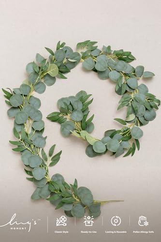 Ling's Moment Artificial Eucalyptus & Willow Garland, 5.9ft, 1pcs - Image 5