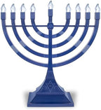 Zion Judaica Electric Hanukkah Menorah LED USB Powered Menorah Electronic Hanukkiah Battery Minorah Flamless Chanukah Candles (Blue, 2) - Image 5