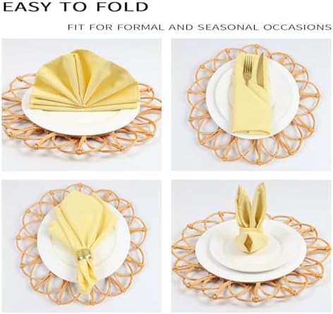 Cloth Napkins Set of 50,Washable,Soft,Wrinkless (Pale Yellow) - Image 3