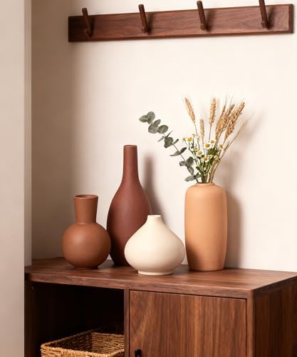 Ceramic Vase Home Decor Small Flowers Vase Set of 4 Living Room Decoration Bookshelf Bedroom Office Kitchen Dining Table Modern Farmhouse - Image 7