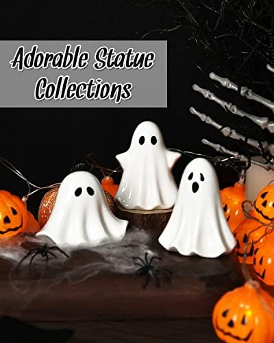Tuitessine Ceramic Ghosts Small Scary Ghost Figurine Halloween Ghost Statue - Image 6