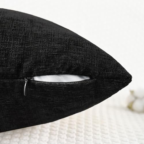 CaliTime Decorative Couch Throw Pillow Covers 18 X 18 Inches Black - Image 3