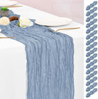 16 Pack Dusty Blue Table Runner 10FT Cheesecloth Table Runner Boho Gauze Table Runners Long Rustic Sheer Fabric Table Runners for Wedding Party Bridal Shower Farmhouse & Home Decor by Lumaycens