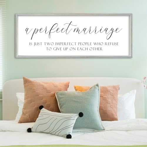 SRSZHIYUE A Perfect Marriage Wedding Decor Sign, White, 40"×15" - Image 5