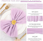 100 Pieces Cloth Napkins Lilac Dinner Cheesecloth Napkins for Wedding,Wrinkled Cloth Napkins Bulk for Home Party Rustic Table Decoration, 17 x 17 Inch - Image 3