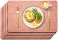 Maxpearl Faux Leather Placemats Set of 6, Easy to Clean, Peachy Pink by Maxpearl