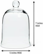 Abbott Collection 27-Carolyn Bell Shaped Glass Cloche, Clear (7" H) - Image 5
