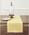 Solino Home 100% Linen Table Runner Yellow, Classic Hemstitch 14 x 90 in by SolinoHome