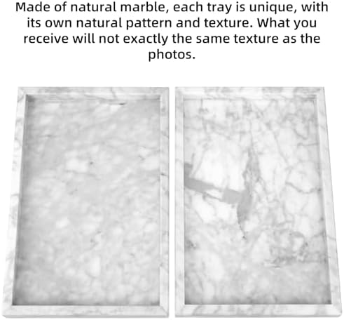 Marble Bathroom Vanity Tray, Carrara White, 12"x 8" x1.2" - Image 4