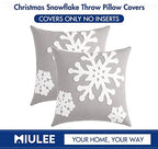 MIULEE Christmas Throw Pillow Covers Grey Decorative Snowflake 20x20 - Image 6
