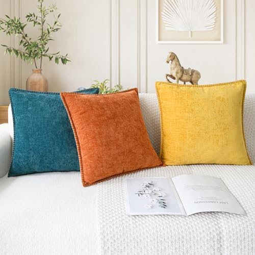 CaliTime Decorative Throw Pillow Covers 24 X 24 Inches Mustard Yellow - Image 5