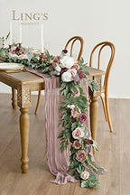 Ling's moment Dusty Rose Artificial Flower Garland Wedding Arch 6 FT - Image 2