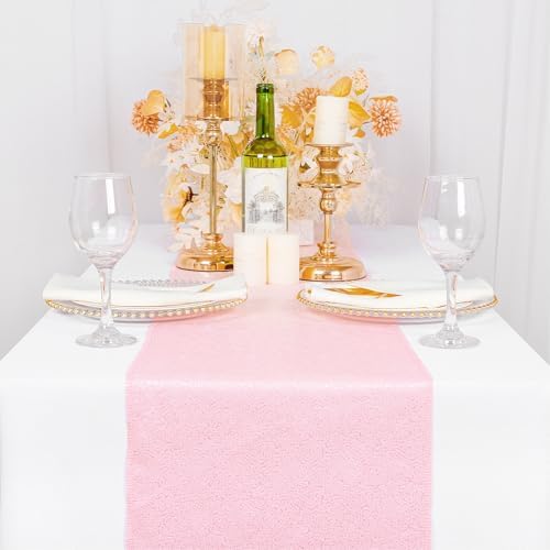 ShinyBeauty Light Pink Table Runner for Party 15 Pack of 12 X108 Sequin Table Runners Wedding Table Runner Sparkly Table Runner Baby Pink Table Runners for Baby Shower Decorations - Image 2