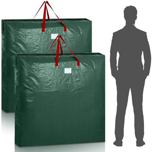 2 Pcs 48 Inch Christmas Wreath Storage Bags with Handle, Green by Yeyeplum