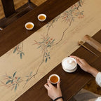 Floral Table Runner 13x85 Inch Long Chinese Poem Cotton Linen - Image 3