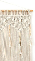 Mkono Macrame Wall Hanging Large Boho Decor Woven Wall Tapestry Chic Art Tassel Christmas Decoration for Backdrop over Bed Bedroom Nursery Dorm Classroom, Including Hanging Rod, 33''W x 42''H - Image 4