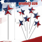 Pickmesh 6 Pcs 12 In 4th of July Outddoor Decor Patriotic Star Yard Stakes - Image 2
