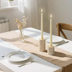 Candle Holders True Natural Marble Set of 2 Decorative Candlestick Holder for Table Centerpieces Home Dinning Party Wedding Birthday Premium Candles Stand for 3/4 inch Candles Beige (ZT017R) - Image 2