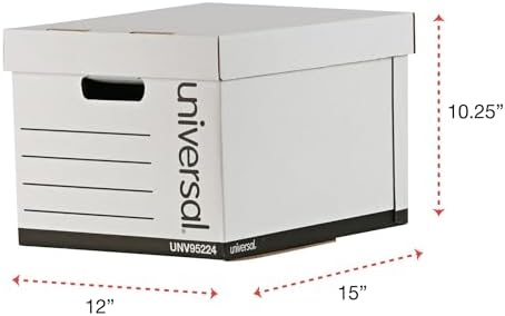 Universal One Lift-Off Lid File Storage Box, Legal, Fiberboard, White, 12/Carton (95221) - Image 4