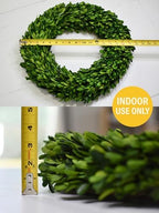 Preserved Boxwood Wreath 18 Inch – Real Greenery Spring Summer & Year-Round Indoor Décor, Farmhouse Wall & Mantel, Fade-Resistant - Image 7