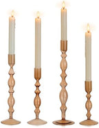 Glasseam Tall Tapered Candlestick Holders, 4 Pcs Glass Taper for Fall Decor by Glasseam