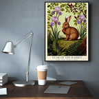 e Lunar Year of the Rabbit Art Print – Zodiac Wall Decor with Purple Iris Pattern Tender Caring Perceptive Refined Lunar New Year Poster for Home and Office 12X18 in Black Framed - Image 6