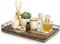 Bathroom Vanity Tray, 13" x 8" Decorative Wooden Tray for Countertop by Focusonit