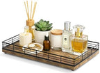 Bathroom Vanity Tray, 13" x 8" Decorative Wooden Tray for Countertop by Focusonit