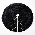 Velvet Christmas Tree Skirt, 48 Inches, 5-Tier Ruffle, Black by Vertintong