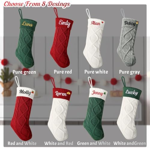 Personalized christmas stockings - Custom Stockings with Name(5pcs) - Image 6