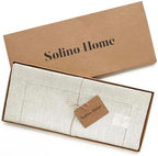 Solino Home 100% Linen Table Runner Natural, Classic Hemstitch 14 x 120 in - Image 5