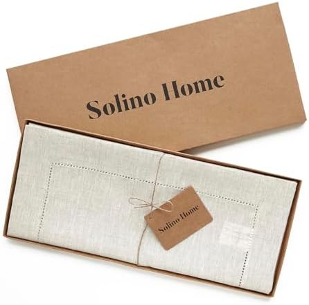 Solino Home 100% Pure Linen Table Runner Light Natural, 14 x 156 in - Image 5