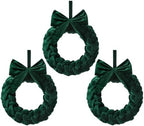 Soaoo 3 Christmas Velvet Wreaths 14" Christmas Wreaths for Front Door Velvet Ornament with Bow for Party Table Fireplaces Porch Walls New Year Home Decor(Green) by Soaoo