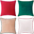 MONDAY MOOSE Christmas Decorative Throw Pillow Covers Cushion Cases, Set of 4 Soft Velvet Double-Sided Designs, Mix and Match for Home Decor, Pillow Inserts Not Included (16x16 inch, Red/Green) by MondayMoose