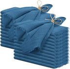 Pesonlook 60 Pcs Cyan Handmade Cotton Cloth Napkins with Fringe, 16x16 Inch by Pesonlook