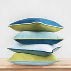 MONDAY MOOSE Decorative Throw Pillow Covers Cushion Cases, Set of 4 Soft Velvet Modern Double-Sided Designs, Mix and Match for Home Decor, Pillow Inserts Not Included (18x18 inch, Green/Blue) - Image 3