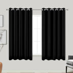 Black Out Curtains 60x45 Inch Long 2 Panels Burg for Bedroom Windows,Grommet Heat Blocking Room Darkening Insulated Kitchen Soundproof Half Block Dark Short Curtain for Bathroom,Van Garage,45L Length by KOUFALL