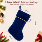 Ganeen 4 Pcs 18 in Velvet Christmas Stockings Hanging Stocking, Navy Blue - Image 3