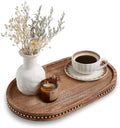 Oval Wooden Decorative Tray Coffee Table Tray Home Decor 15" Rustic by Unknown