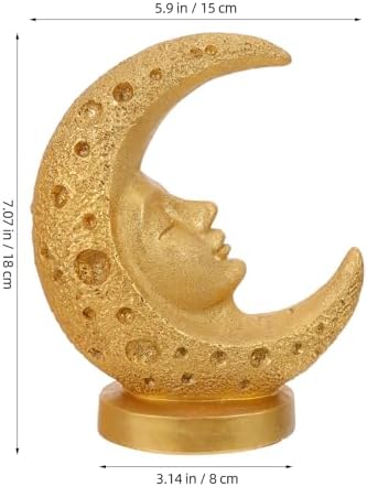 LIFKOME Resin Moon Statue Eid Mubarak Decoration for Ramadan Table - Image 2