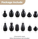 Ceramic Bud Vases Set of 12, Black Small Vase in Bulk, Mini Pottery Vases for Pampas Grass Clay Vase for Wedding Table Centerpieces Decoration Modern Boho Rustic Home Decor - Image 5