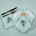 Luxury Embroidered Cloth Napkins – Green Bloom, Set of 6, 18x18 | Sage Green Dinner Napkins with Floral Embroidery | Elegant Cotton Blend Table Napkins for Holiday Hosting, Weddings - Image 2