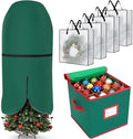 SATINIOR 6 Pcs Christmas Tree Storage Bag Set, Ornament Box, Green, 9 ft by SATINIOR