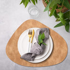 ADRIMER Placemats, Heat Resistant Round Placemats Set of 12 Washable 13 x 17 Inch, Waterproof Table Mats Wipeable for Kitchen, Dining Room Table Christmas Decor, Camel - Image 5
